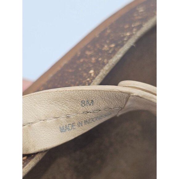 Tory Burch Women's Beige Leather Miller Cloud Flats Thong Sandals Sz 8 2642 - Picture 11 of 16